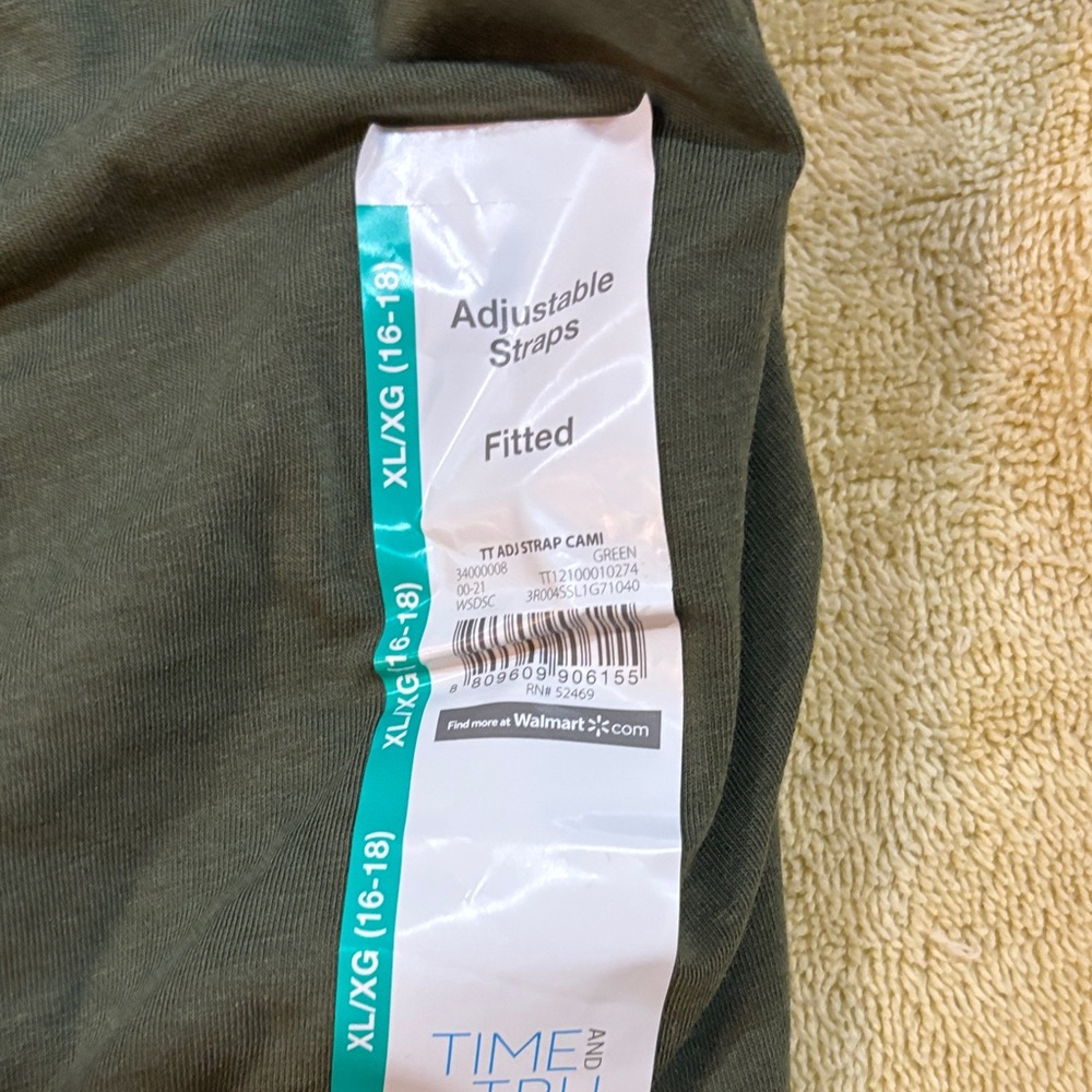 Time and Tru Olive Spaghetti Strap Camisole - Picture 2 of 6